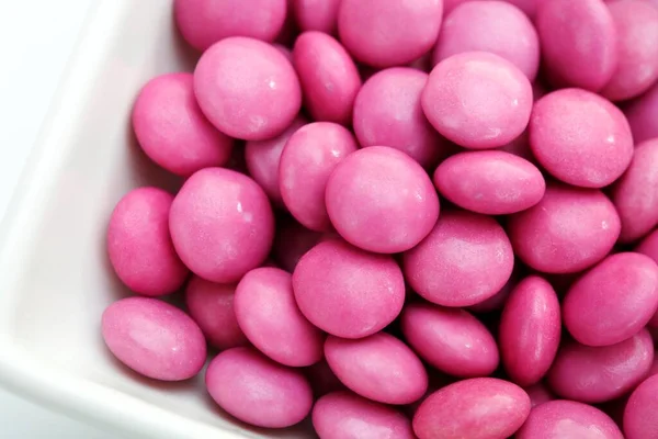 Pink Coloured Chocolate Drops — Fotografia de Stock