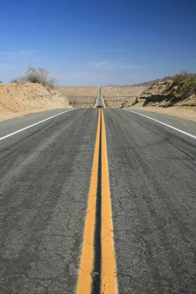 Straight Road Anza Borrego Desert Californië Usa Noord Amerika — Stockfoto