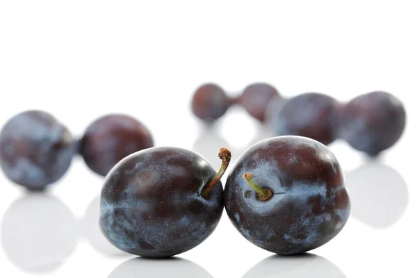 Plums White Background Close View — Stock Photo, Image