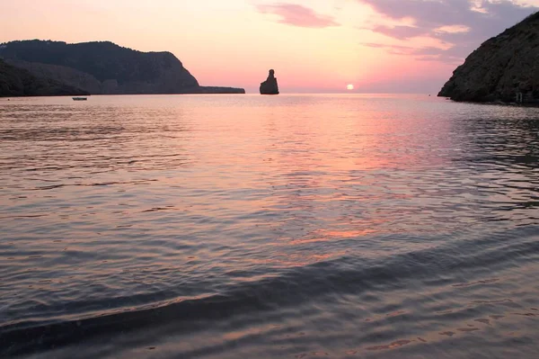 Sunset Cala Benirras Ibiza Island — Stock fotografie