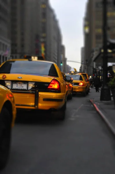 Taxi Een File New York Usa Noord Amerika — Stockfoto