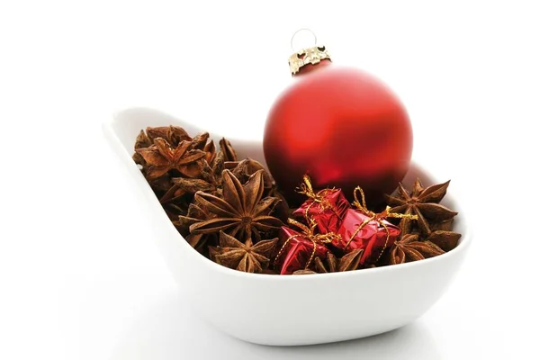 Christmas Tree Ball Bowl Star Anise — Photo