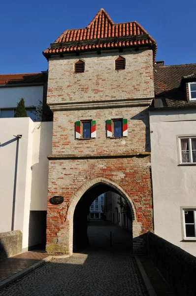 Baeckertor Historic Town Gate Landsberg Lech Upper Bavaria Germany Europe — стокове фото