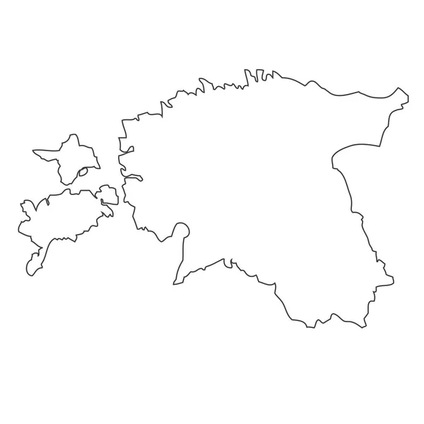Zarys Mapy Mapa Estonia — Zdjęcie stockowe