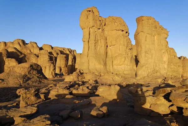 Rock Formation Ghessour Tassili Hoggar Wilaya Tamanrasset Algeria Sahara Africa — Stock Photo, Image