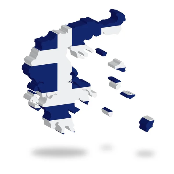 Outline Flag Greece Hovering — Stockfoto