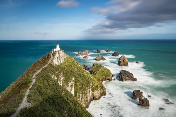 Lighthouse Nugget Point Catlins Otago Southland New Zealand Oceania — Stockfoto