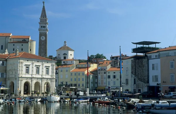 Harbour Historic Center Piran Primorska Region Slovenia Europe — 图库照片