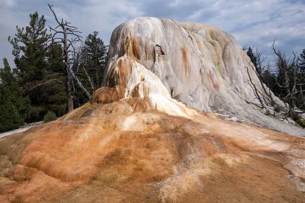 Orange Spring Mound Upper Terraces Mammoth Hot Springs Yellowstone National — стоковое фото