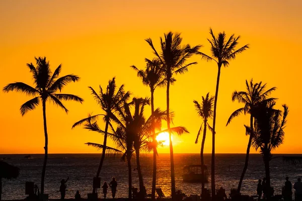 Sunset Kohala Coast Anaeho Omalu Bay Big Island Hawaii United — Stock Photo, Image