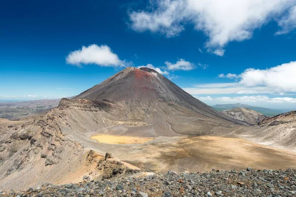Гора Нгаурухо Действующий Вулкан Вулканический Ландшафт Альпийский Переход Тонгариро Национальный — стоковое фото