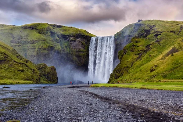 Waterfall Skgafoss Skogar Suurland Iceland Europe —  Fotos de Stock