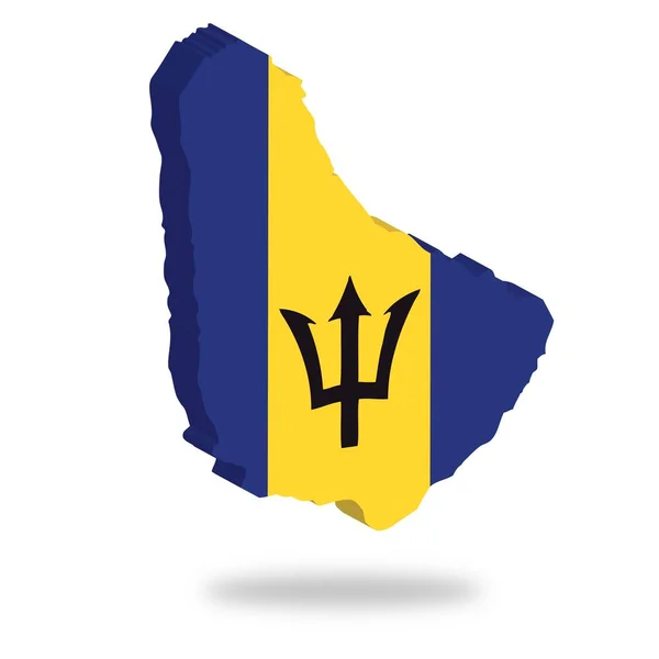 Outline Flag Barbados Hovering — Stock Photo, Image