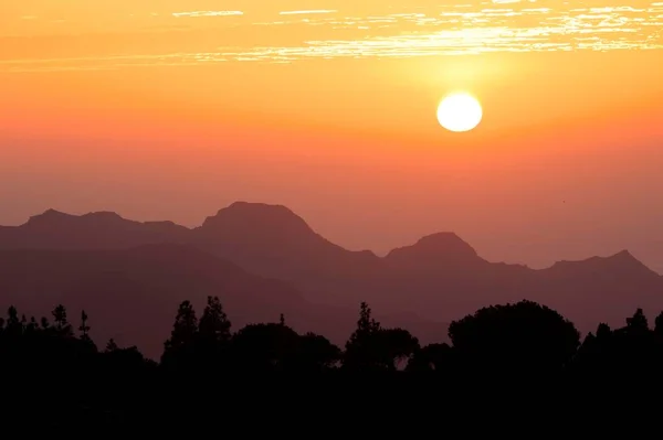 Cloud Formation Evening Mood View Mirador Degollada Becerra Gran Canaria — Stock Photo, Image