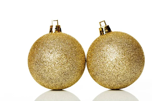Golden Christmas Tree Balls — Stock Photo, Image