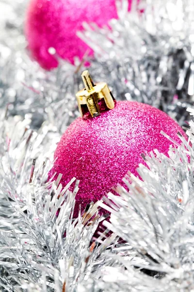 Pink Christmas Baubles Christmas Decoration ストック画像