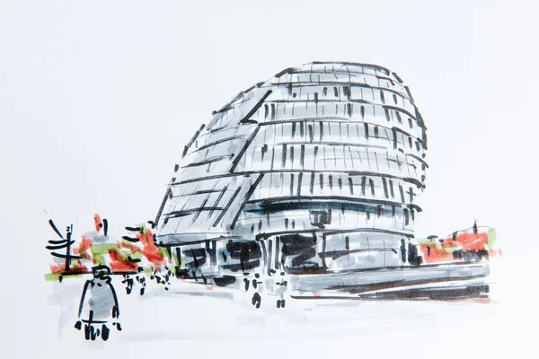 London City Hall London England Great Britain Drawing Gerhard Kraus —  Fotos de Stock