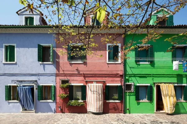 Colourful Houses Island Burano Venice Italy Europe — Stockfoto