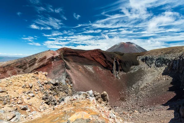 Red Crater Mount Ngauruhoe Active Volcano Volcanic Landscape Tongariro Alpine — Stockfoto
