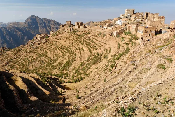 Pueblo Montaña Shaharah Yemen Asia — Foto de Stock