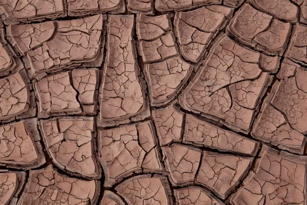 Cracked Dry Soil Riverbed Argentinian Andes Uspallata Mendoza Province Argentina — Foto de Stock