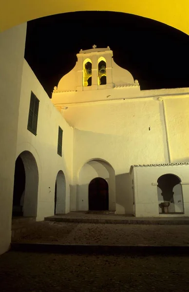 Historic Church Sant Antoni Portmany Night — Stock Photo, Image