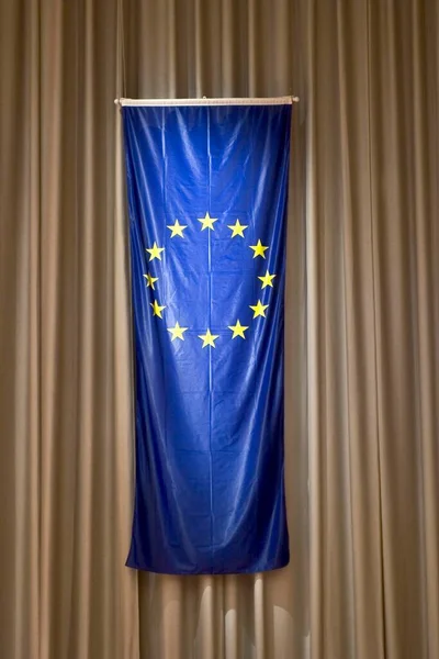 Europeisk Flagga Närbild — Stockfoto