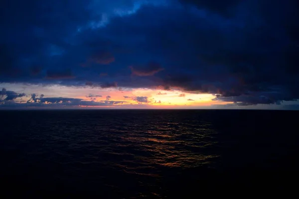 Sunset Rain Clouds Open Sea Atlantic — Foto de Stock