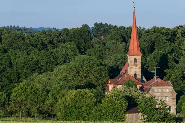 Church Saint Giles Parsonage 1734 Beerbach Middle Franconia Bavaria Germany — Zdjęcie stockowe