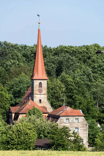 Church Saint Giles Parsonage 1734 Beerbach Middle Franconia Bavaria Germany — 스톡 사진