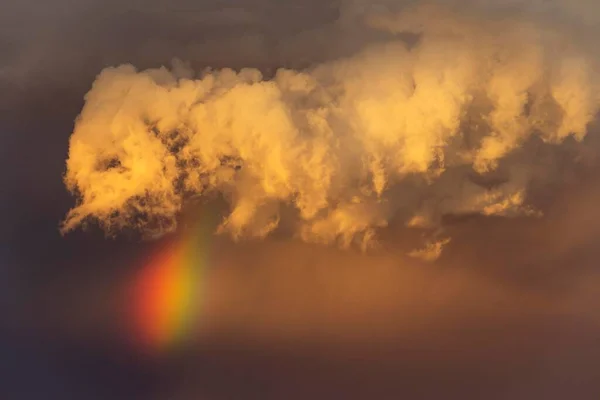 Evening Thunderstorm Cumulonimbus Cloud Rainbow Sand Dune Rainy Season Kalahari — Stok Foto