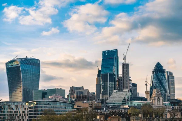 Skyline of the City of London, with the buildings Gherkin, Leadenhall Building and Walkie Talkie Building, London, England, United Kingdom, Europe