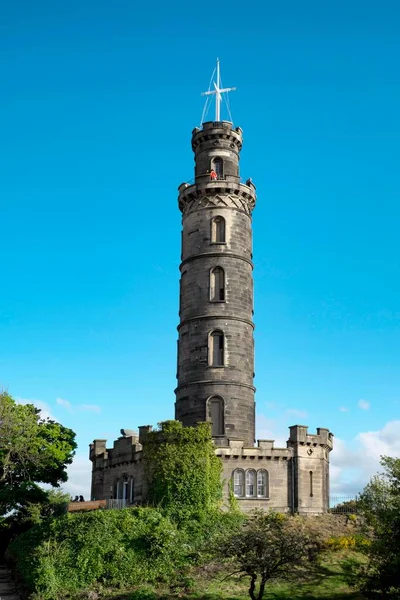 Calton Hill Nelson Monument Edinburgh Scotland United Kingdom Europe — Stok fotoğraf