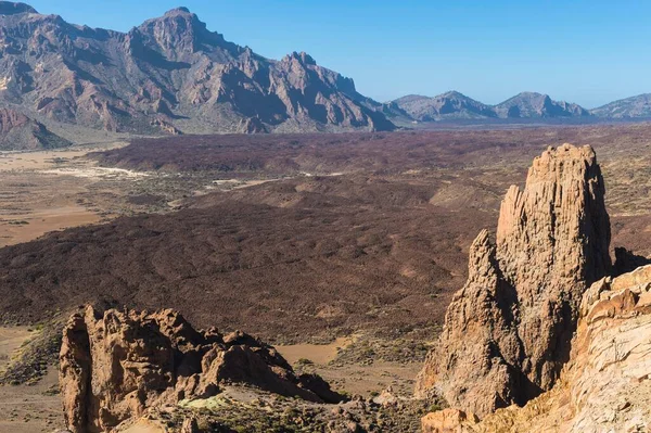 Roques Garcia Mountainscape Teide National Park Tenerife Canary Islands Spain — Stockfoto