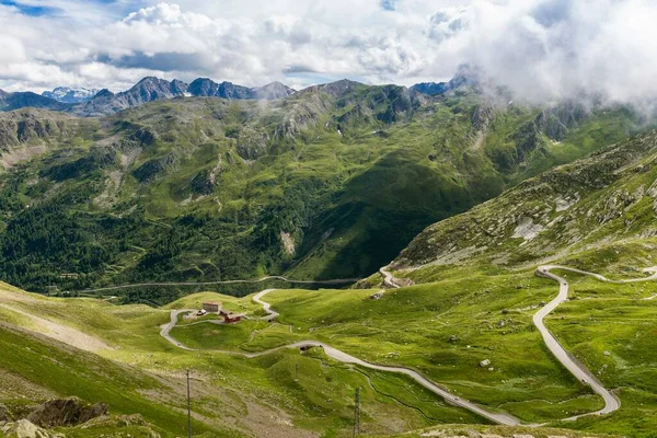 Great St. Bernhard Pass, pass road in the Aosta Valley, at back mountain Gran Paradiso, Saint-rhemy-en-bosses, Valle d\'Aosta, Italy, Europe