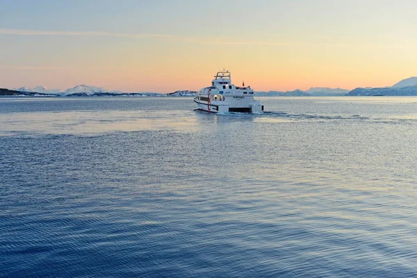 Färja Flyfjell Harstad Troms Norge Europa — Stockfoto