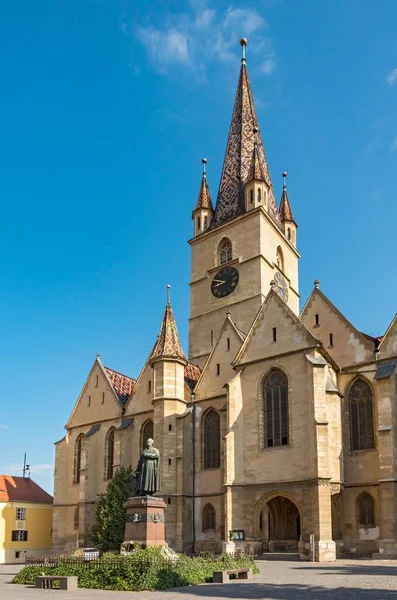 Catedral Luterana Sibiu Romênia Europa — Fotografia de Stock