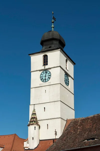 Der Ratsturm Turnul Sfatului Sibiu Rumänien Europa — Stockfoto
