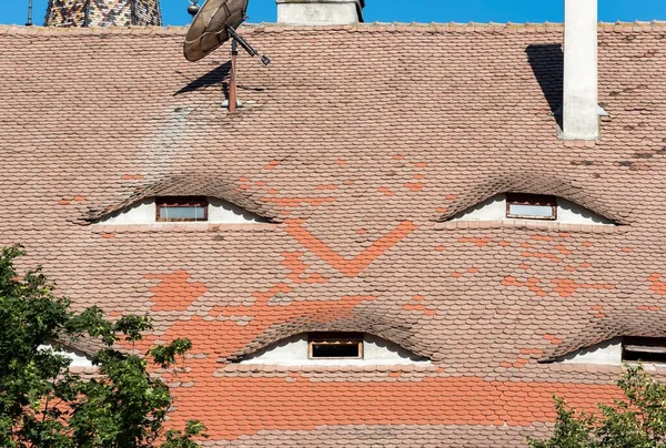 Dachfenster Augen Der Stadt Sibiu Rumänien Europa — Stockfoto