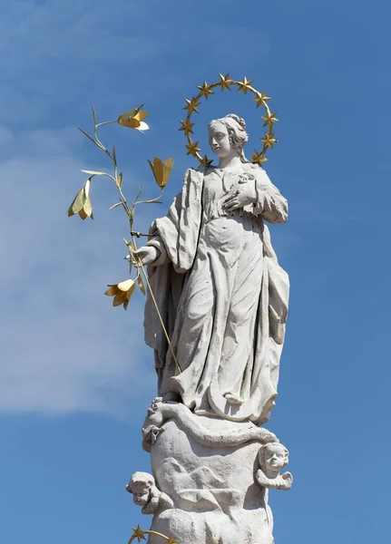 Άγαλμα Της Παναγίας Και Του Αγίου Ιωάννη Του Nepomuk Πλατεία — Φωτογραφία Αρχείου