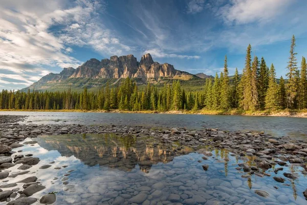 Castle Mountain Rivière Bow Parc National Banff Alberta Canada Amérique — Photo