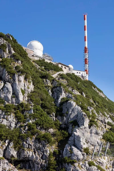 Överföringsmast Observatorium Topp Wendelstein 1838M Mangfallsbergen Bayerska Alperna Övre Bayern — Stockfoto