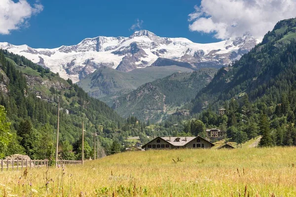 Lystal Lys Glacier Monte Rosa Gressoney Saint Jean Valle Aosta — Stock fotografie