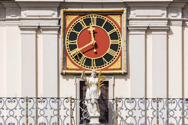 Orologio Del Municipio Presso Lneburger Rathaus Lneburg Bassa Sassonia Germania — Foto Stock