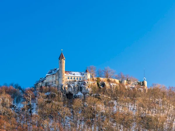 Castillo Hohenneufen Invierno Parque Natural Swabian Alb Baden Wrttemberg Alemania —  Fotos de Stock