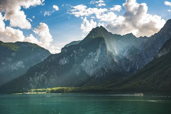 View Lake Knigssee Jetty Kessel Berchtesgaden National Park Berchtesgadener Land — Stock Photo, Image