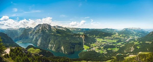 Pohled Knigssee Watzmann Schnau Jenner Berchtesgaden National Park Berchtesgadener Land — Stock fotografie