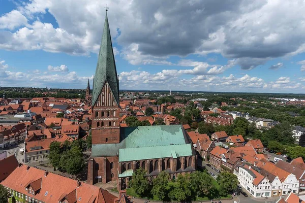 Kilátás Egykori Víztoronyból Óvárosba Johanniskirche Lneburg Alsó Szászország Németország Európa — Stock Fotó