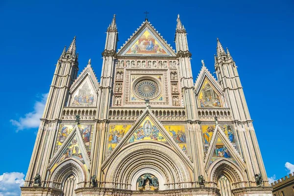 Orvieto Katedrális Cattedrale Santa Maria Assunta Gótikus Homlokzat Orvieto Umbria — Stock Fotó