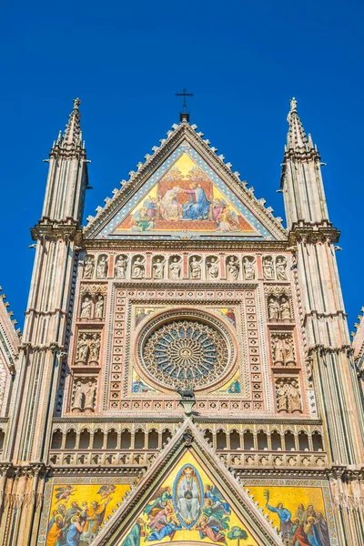 Orvieto Katedrális Cattedrale Santa Maria Assunta Gótikus Homlokzat Orvieto Umbria — Stock Fotó